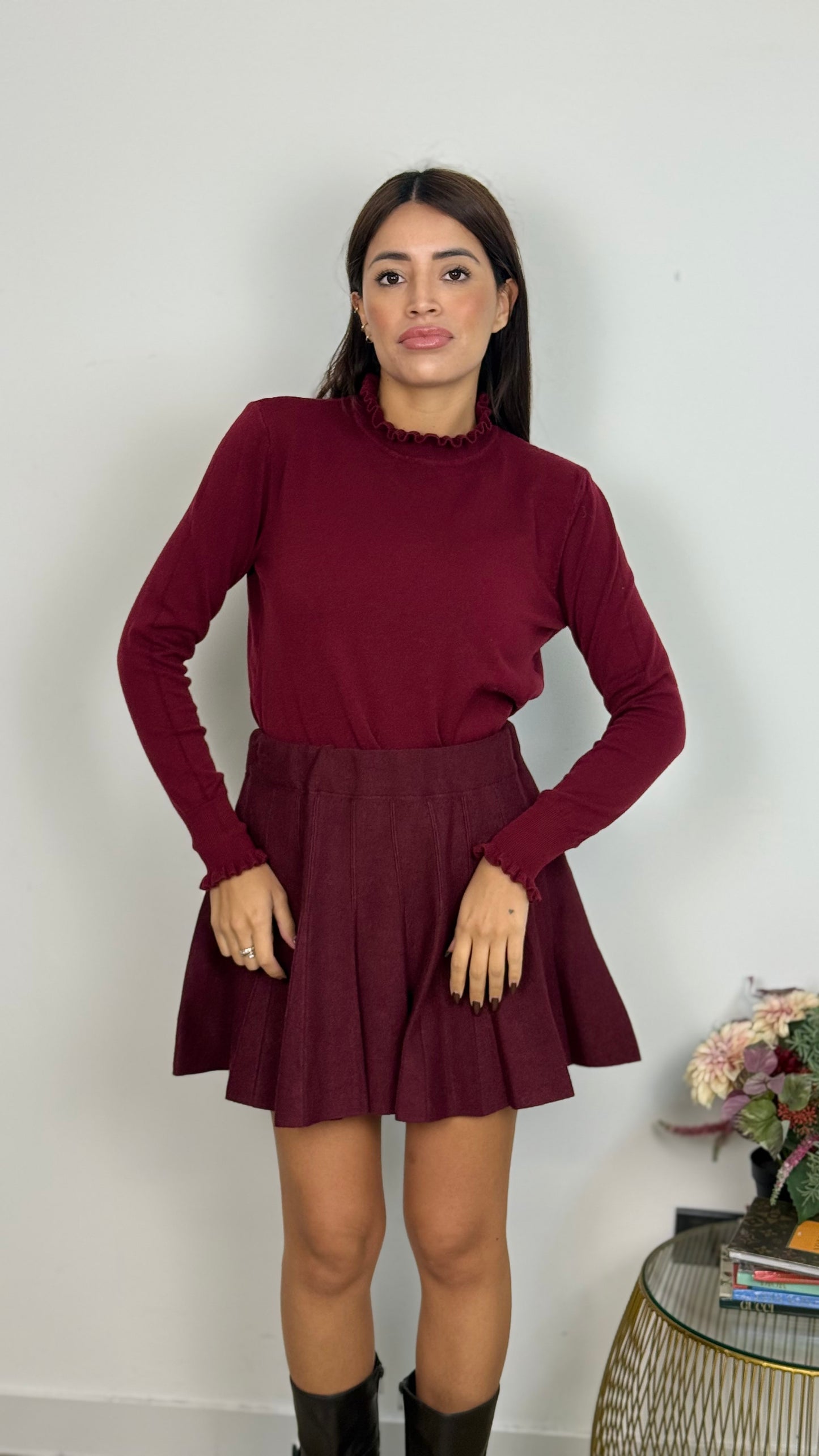 Minigonna in Maglia Plissettata