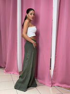 Pantalone a palazzo di lino