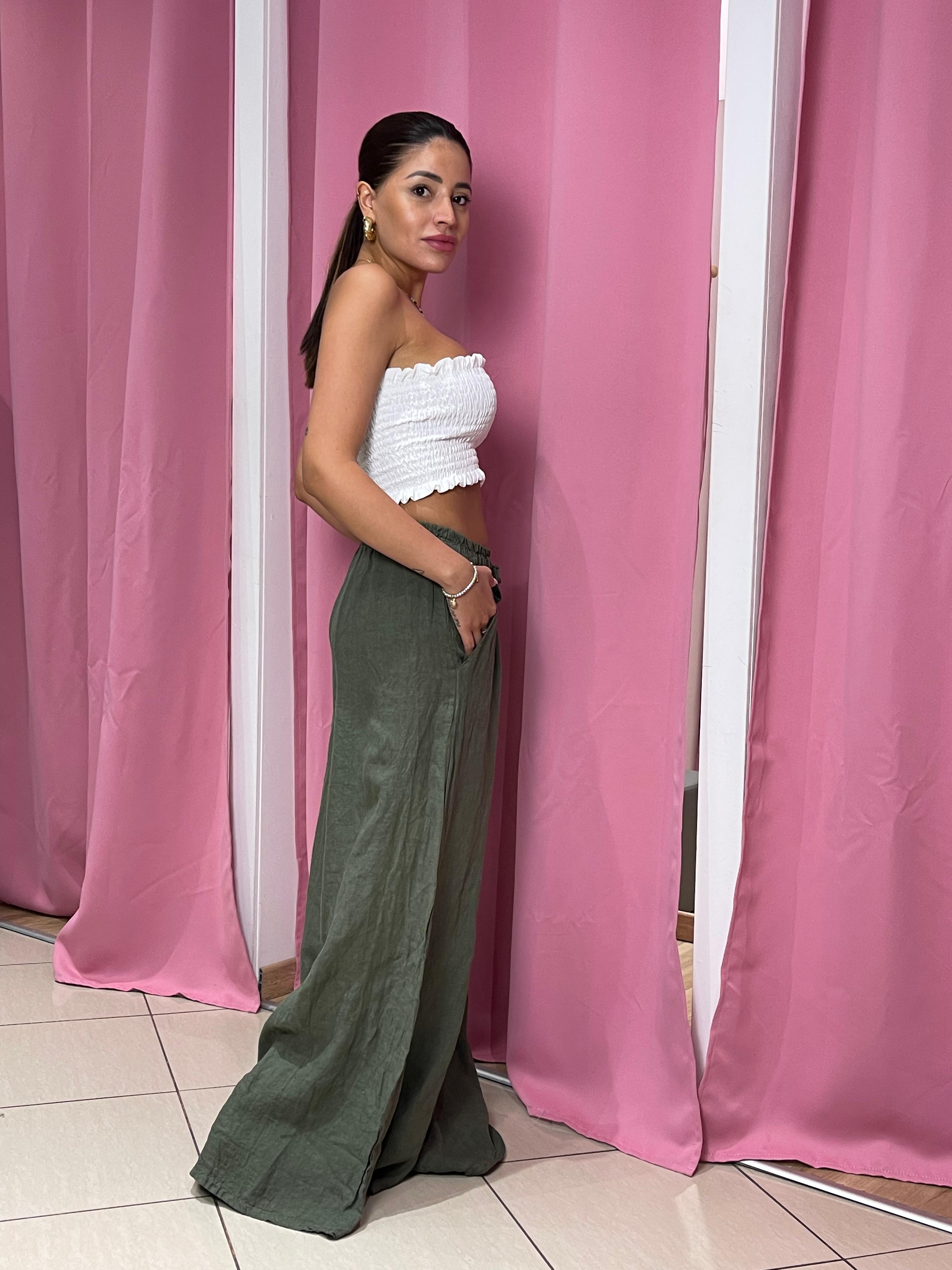 Pantalone a palazzo di lino