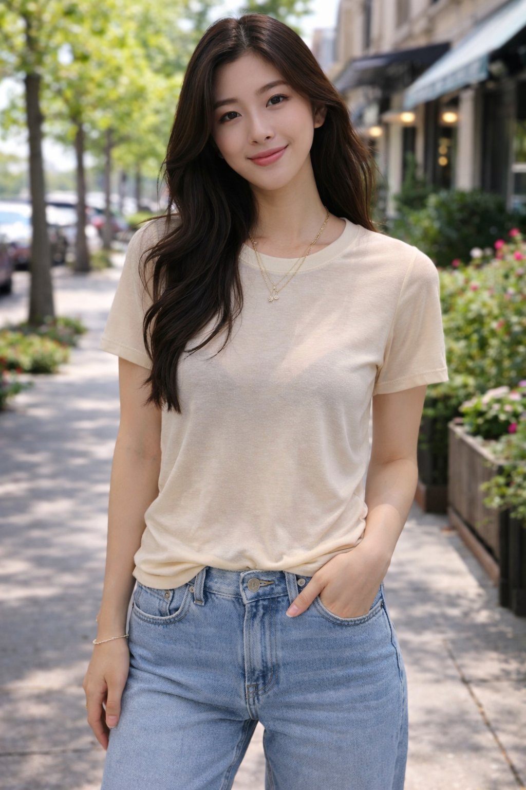 T-Shirt estiva misto di seta