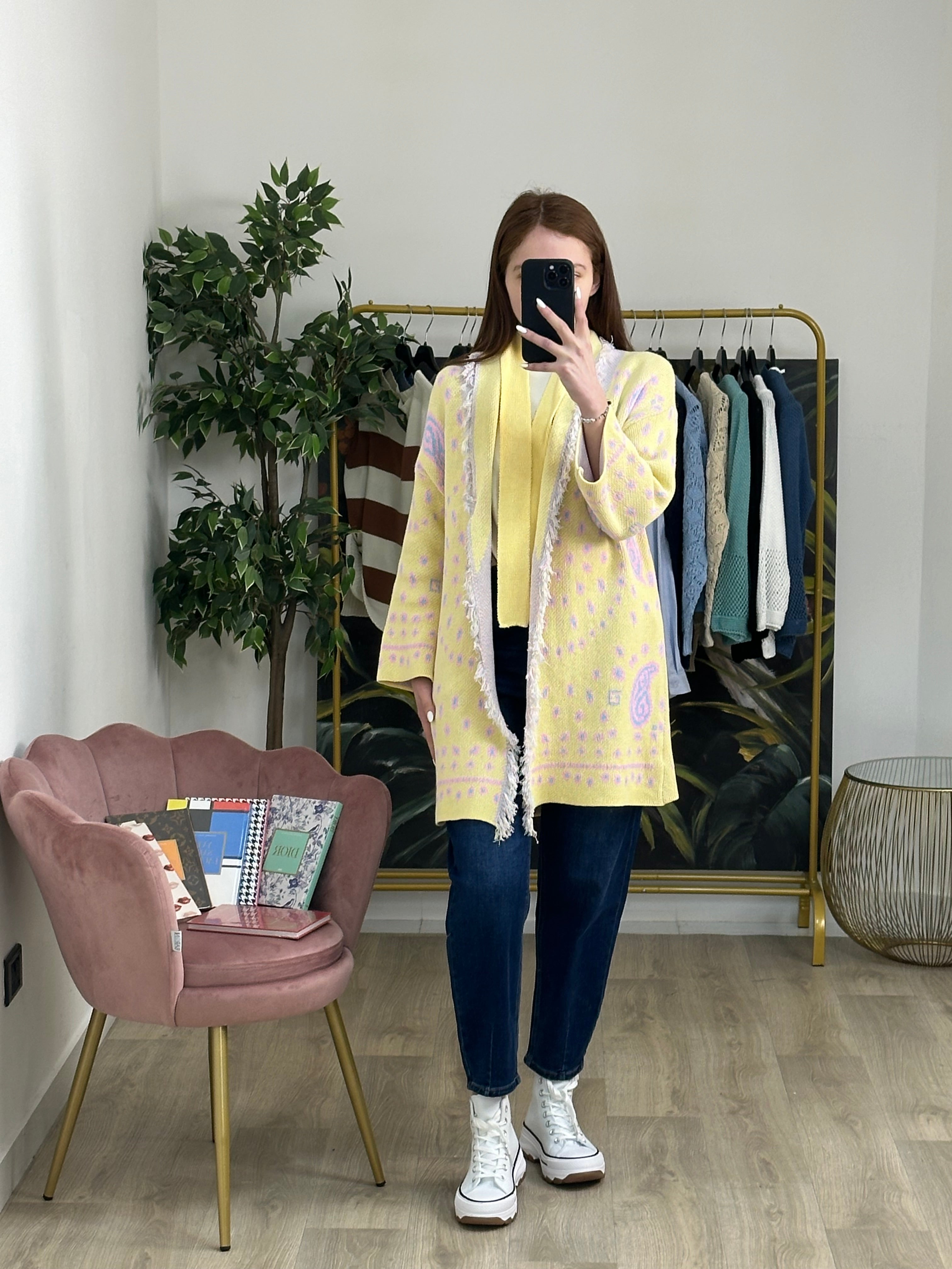 Cardigan Jacquard Etnico