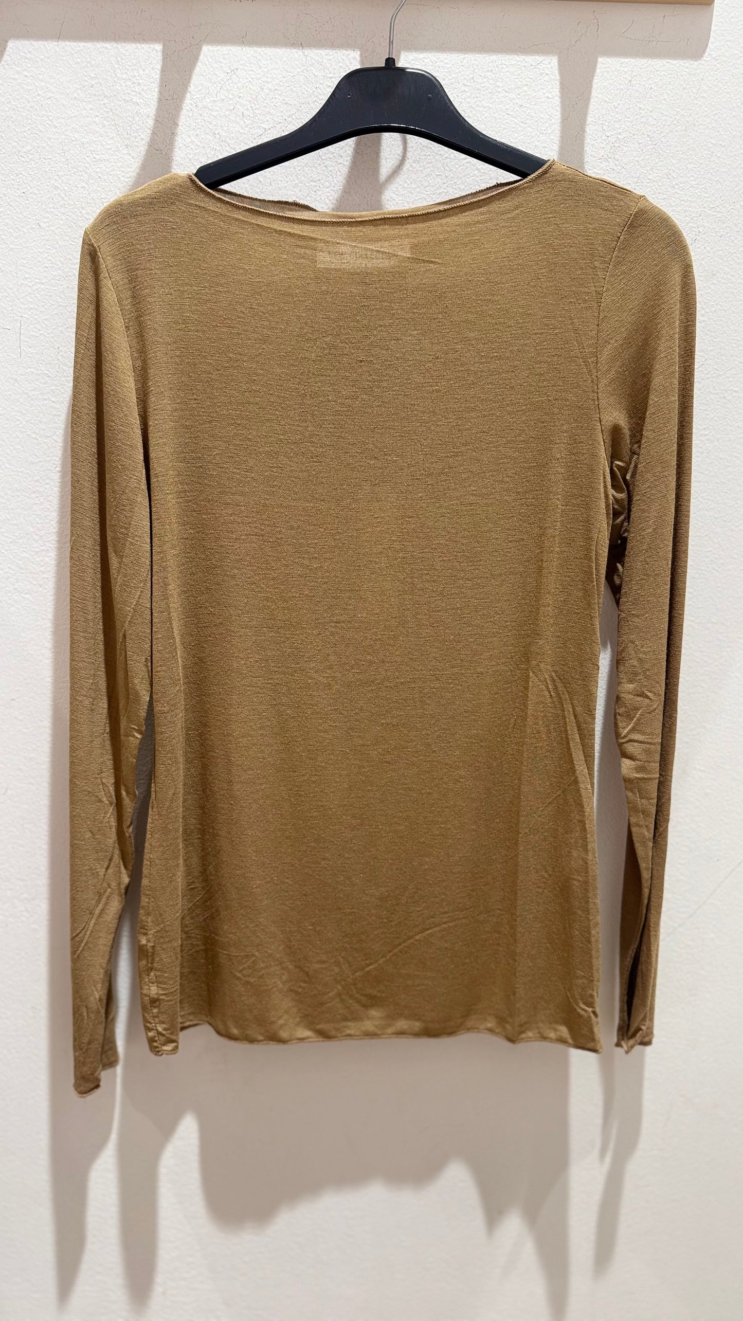 Maglietta girocollo con misto cashmere