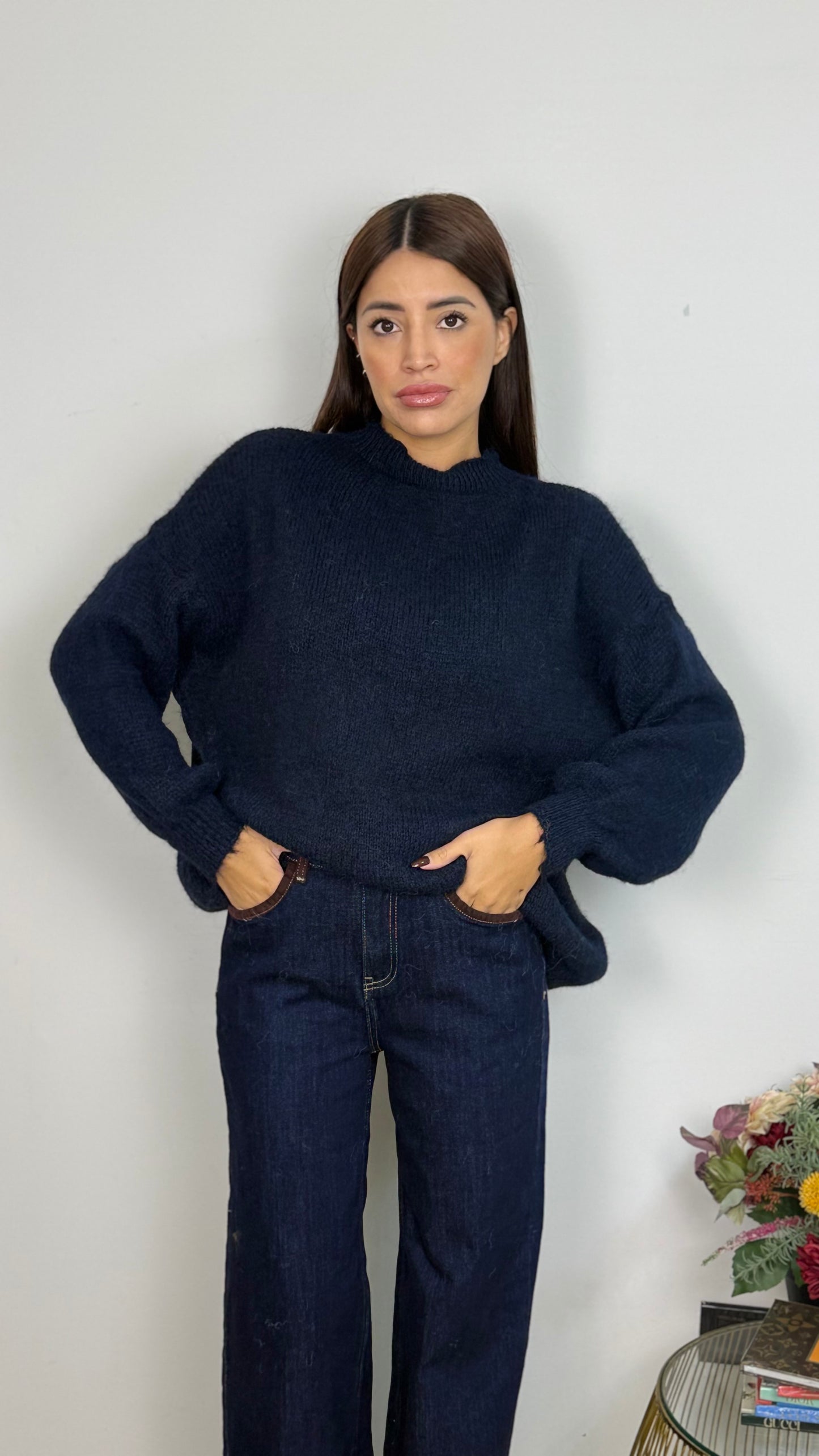 Maglione Girocollo Misto Lana