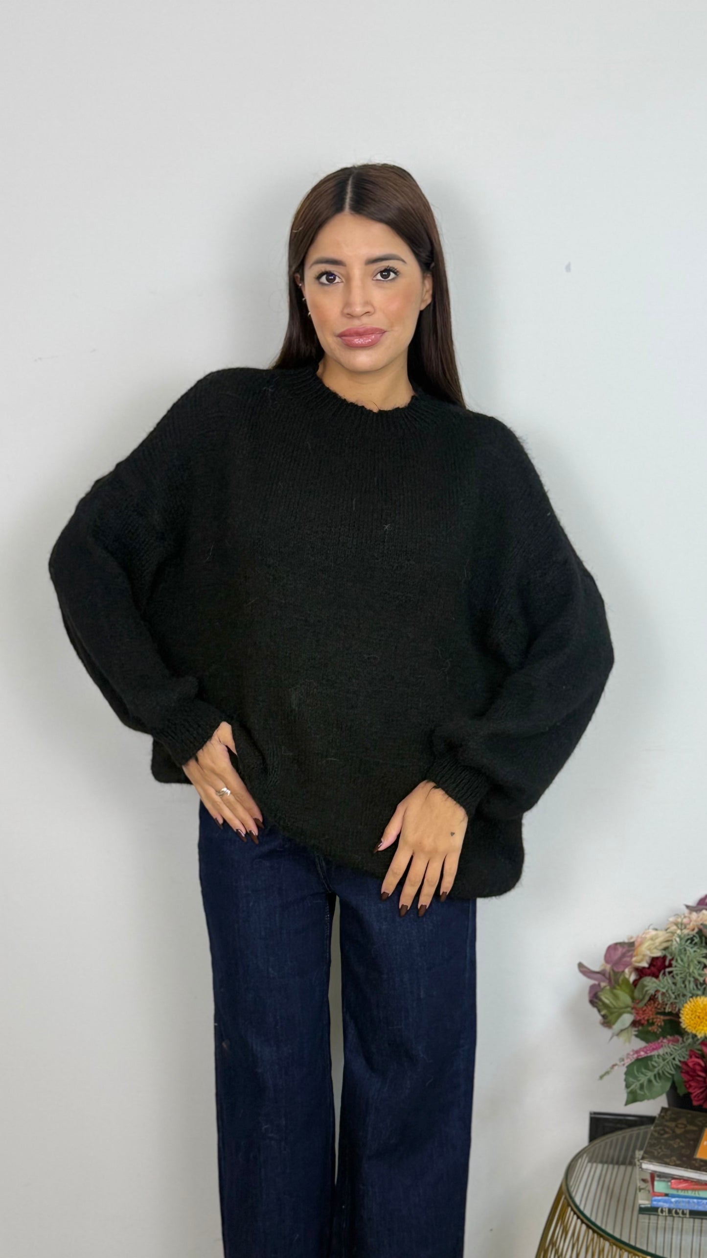 Maglione Girocollo Misto Lana