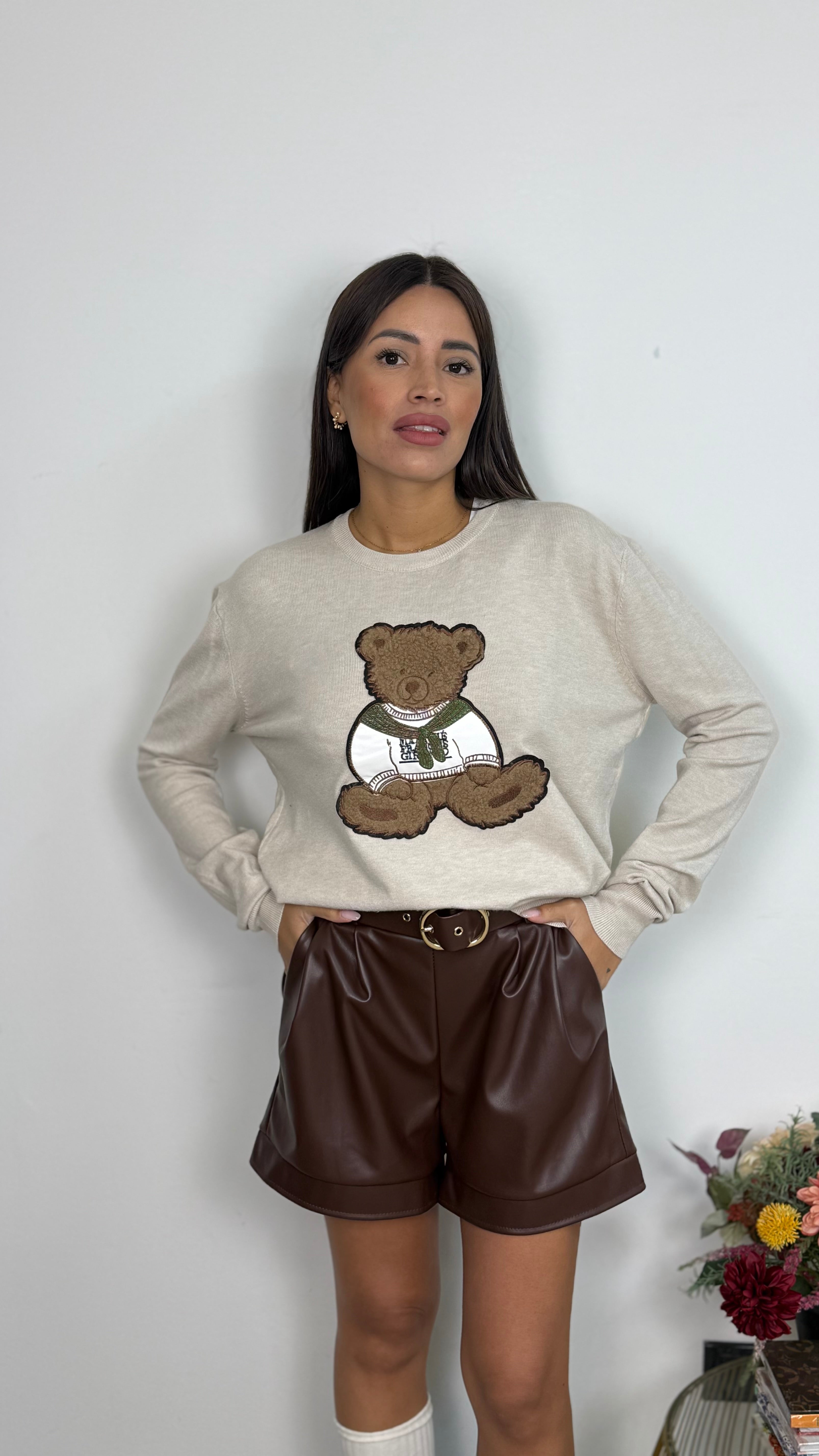 Pullover Teddy Ricamato