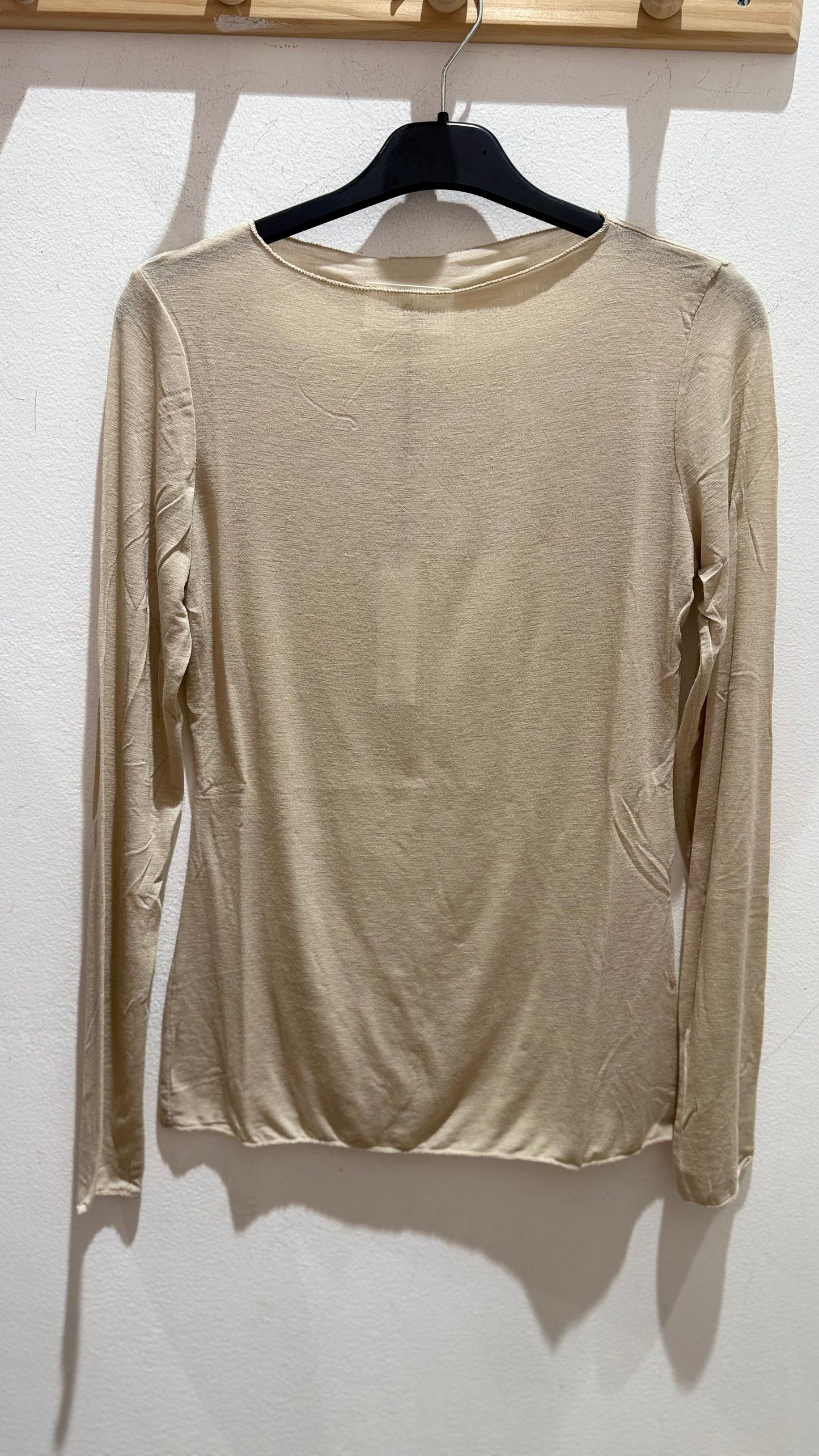 Maglietta girocollo con misto cashmere