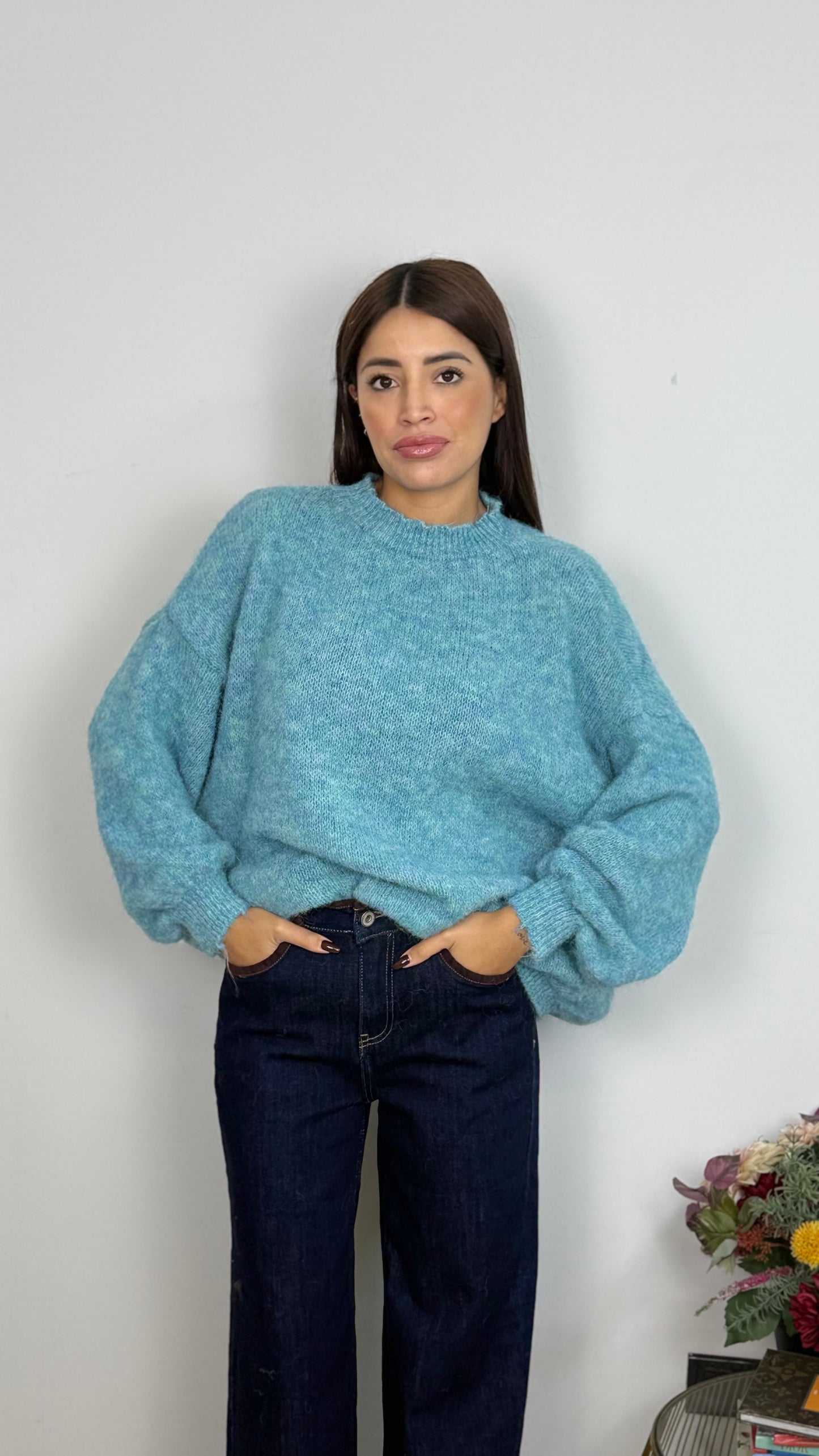 Maglione Girocollo Misto Lana