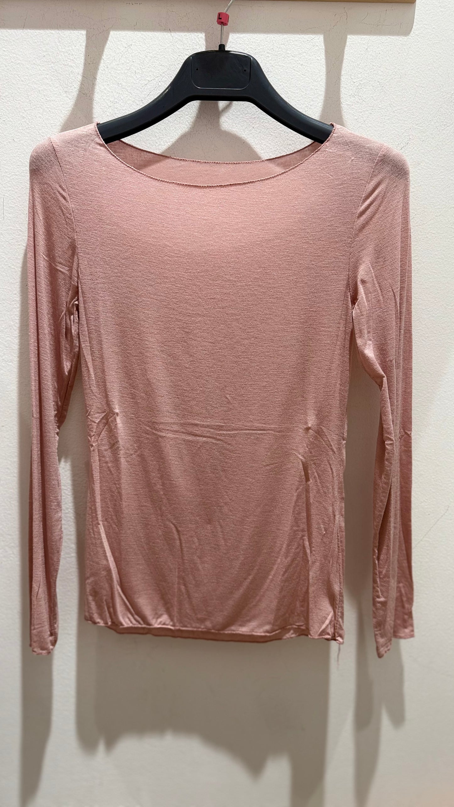 Maglietta girocollo con misto cashmere