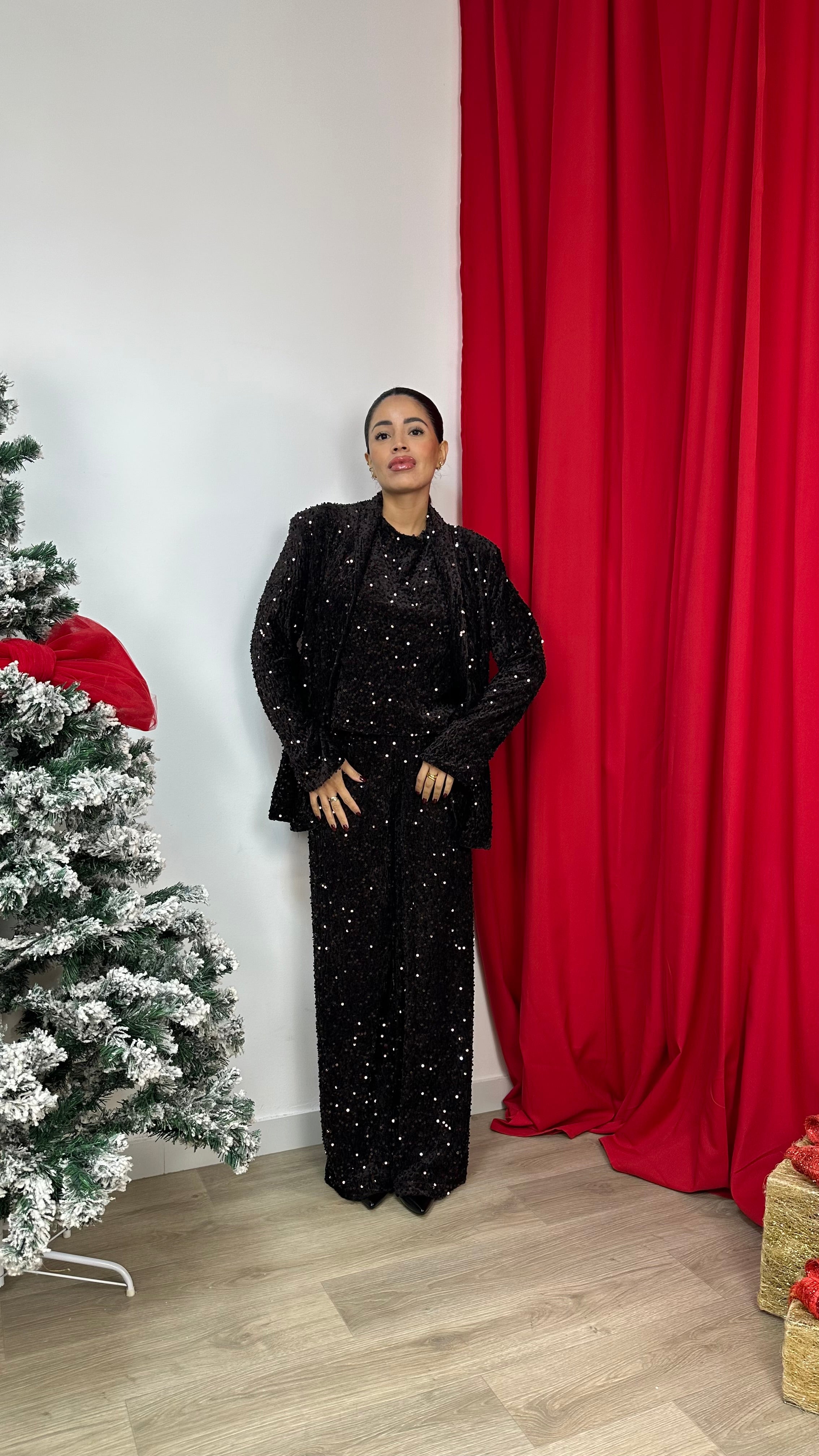 Pantalone a palazzo in paillettes