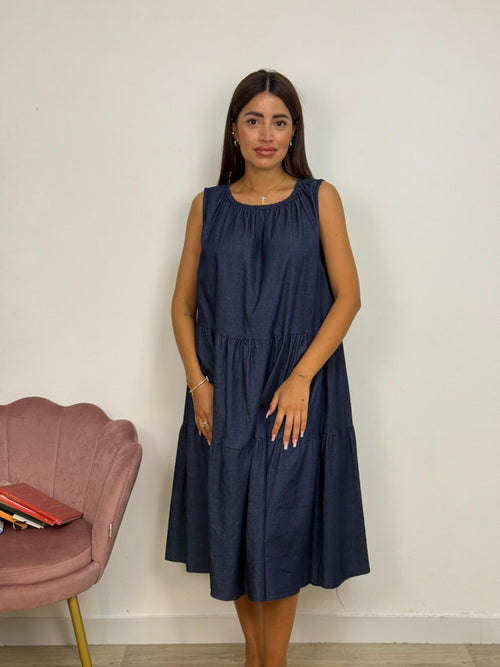 Abito Denim Smanicato over