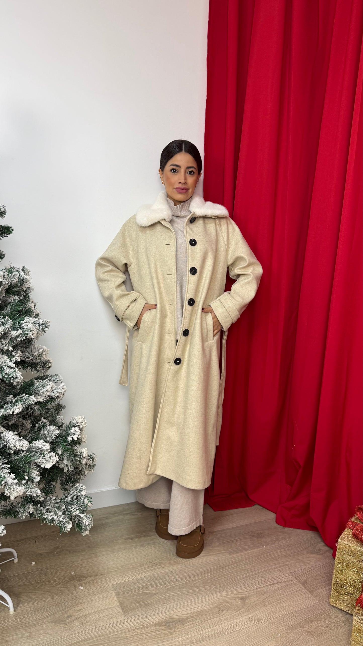 cappotto con pelo removibile