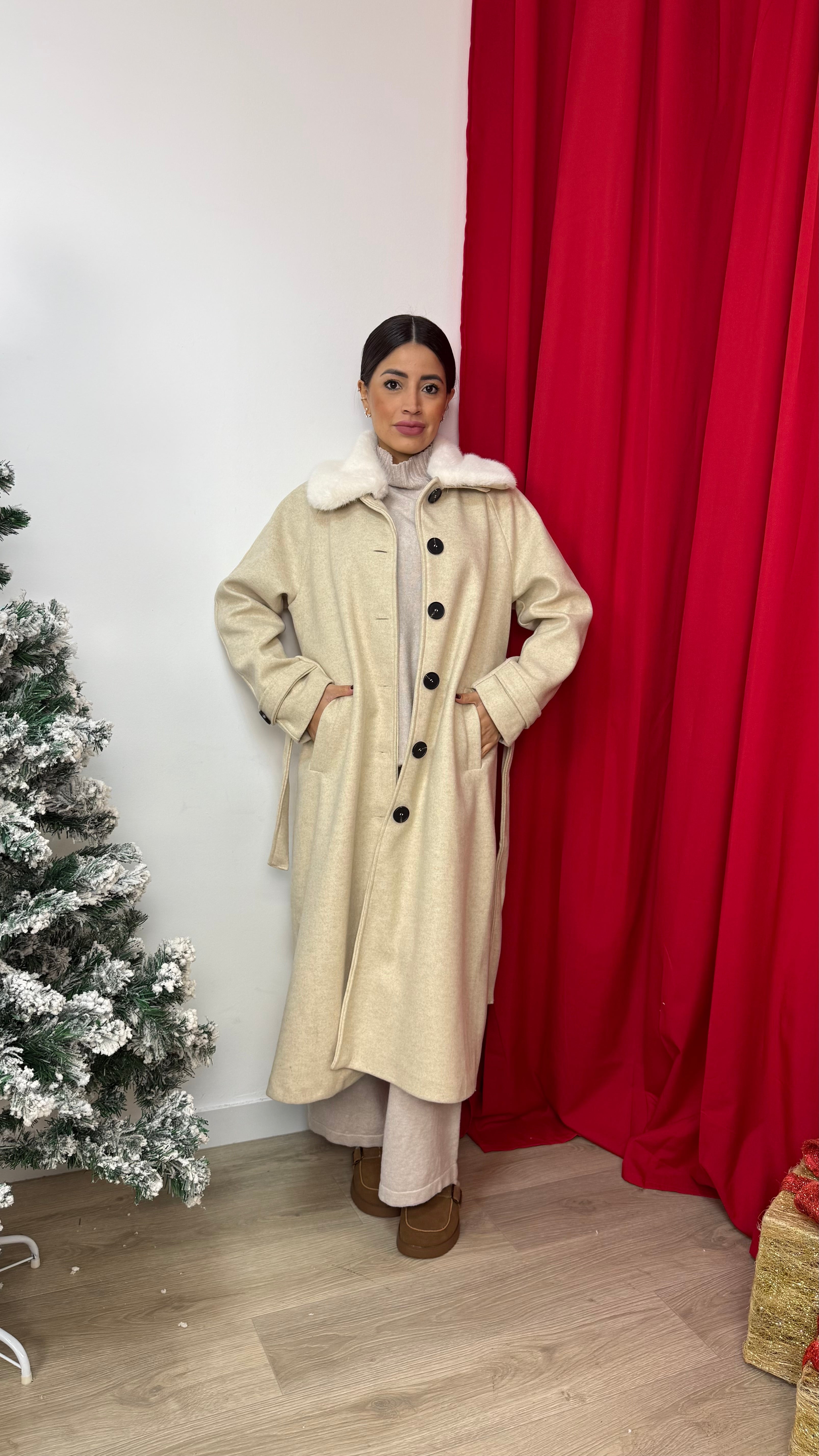 cappotto con pelo removibile