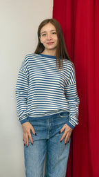 Maglia girocollo a righe
