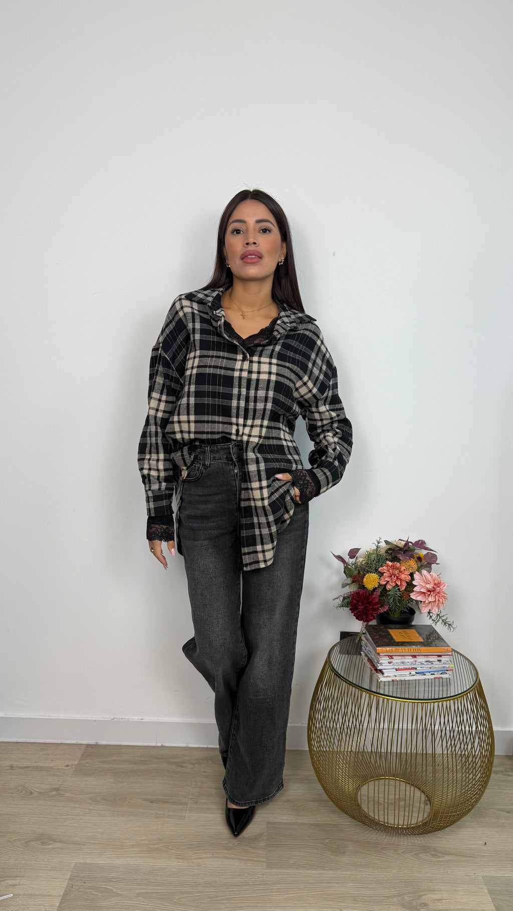 Jeans Grigio Scuro a Palazzo