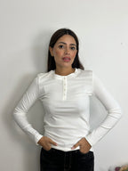 Maglia Lumina con Bottoni Felpata