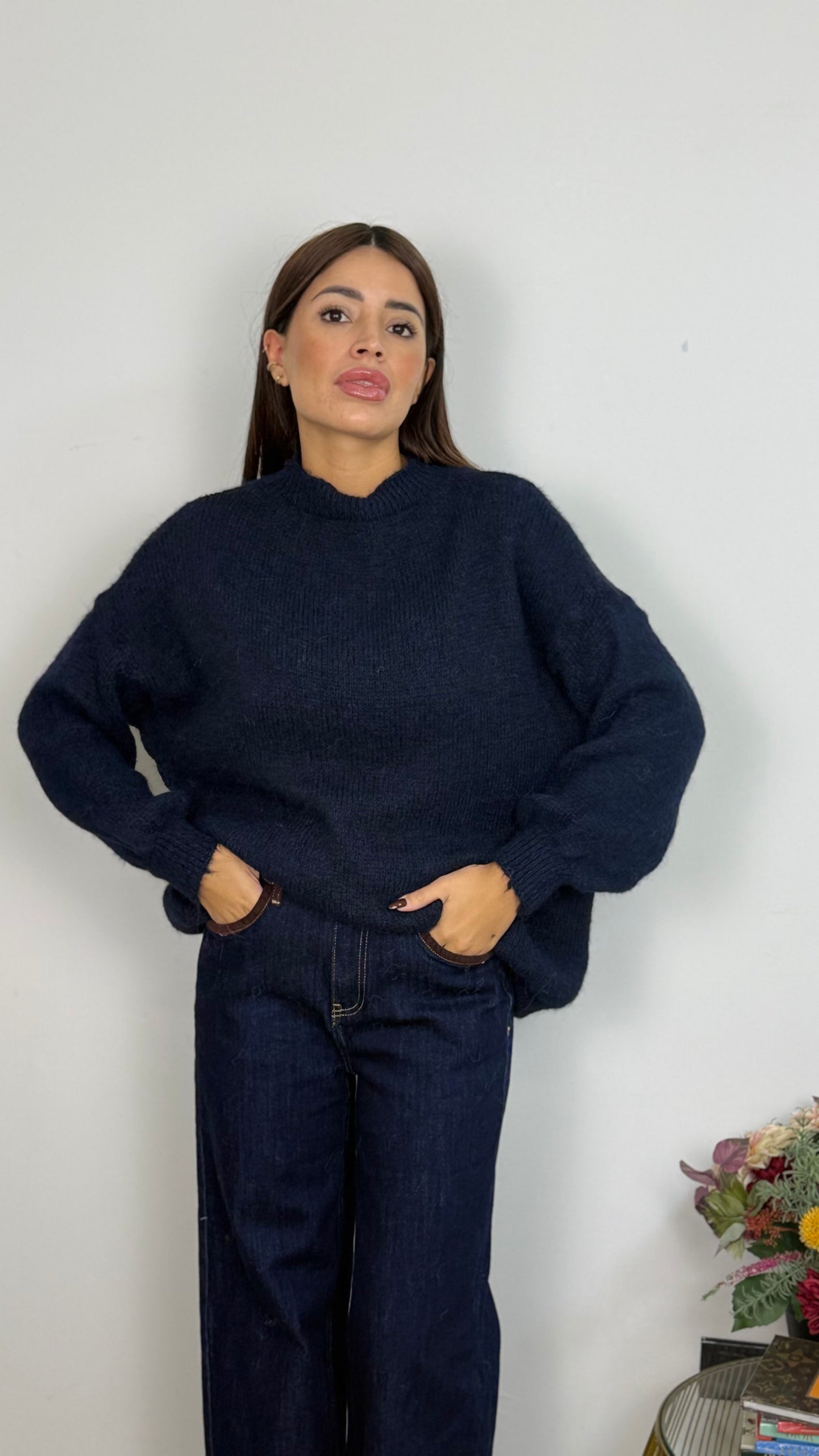 Maglione Girocollo Misto Lana