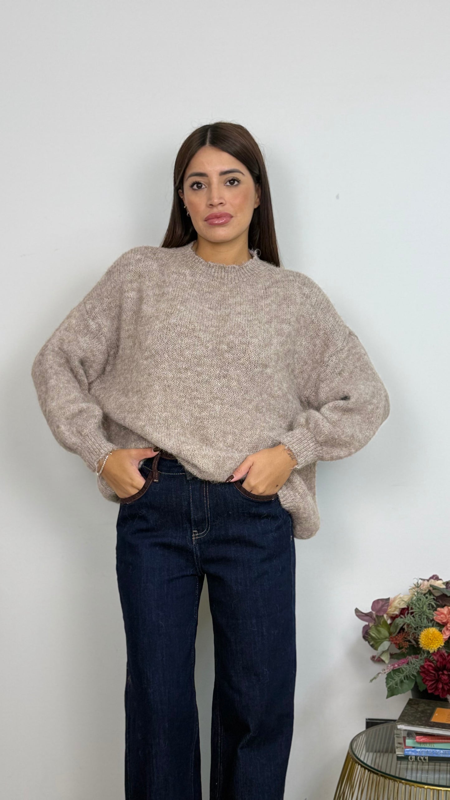 Maglione Girocollo Misto Lana