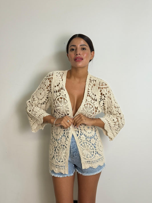 Cardigan a uncinetto