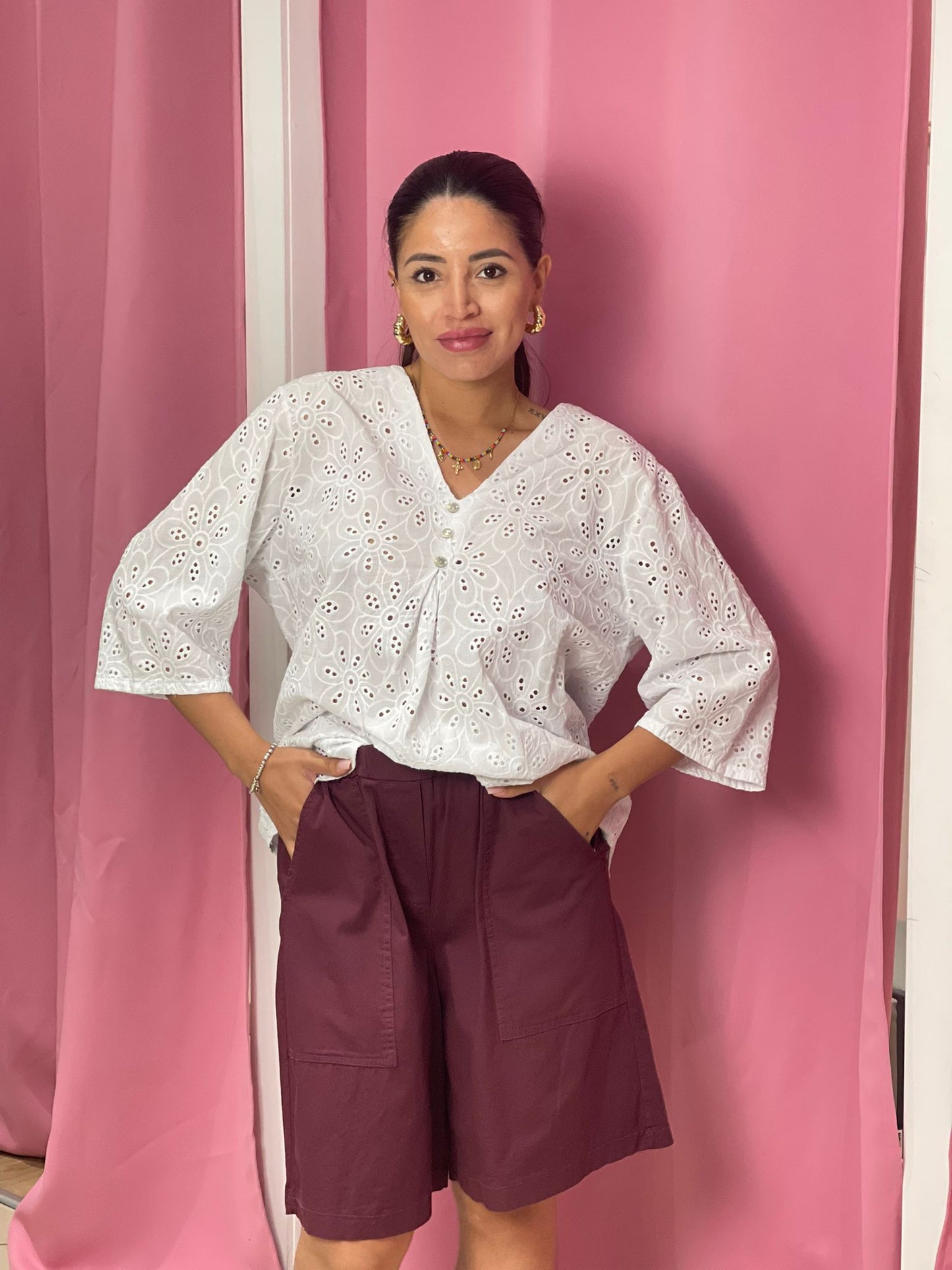 Camicia sangallo manica corta