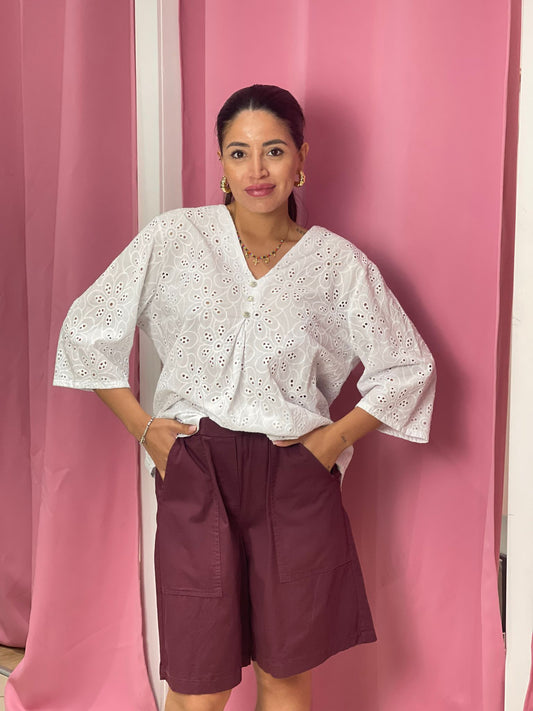 Camicia sangallo manica corta