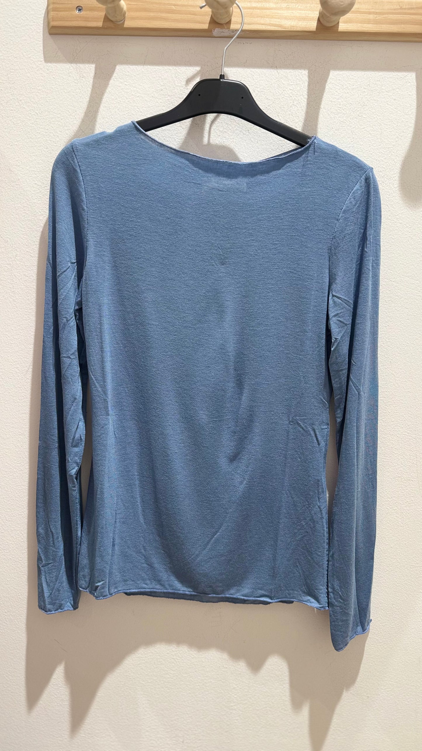 Maglietta girocollo con misto cashmere