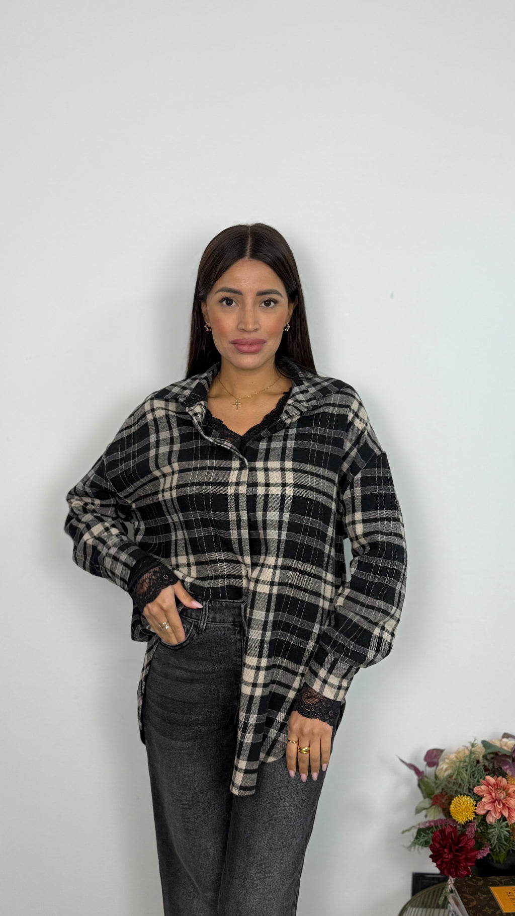 Jeans Grigio Scuro a Palazzo