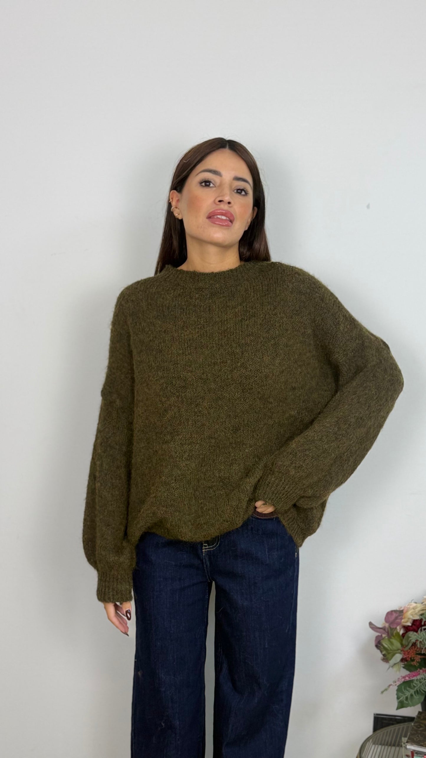 Maglione Girocollo Misto Lana