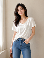 Maglia in Raso Scollo a V