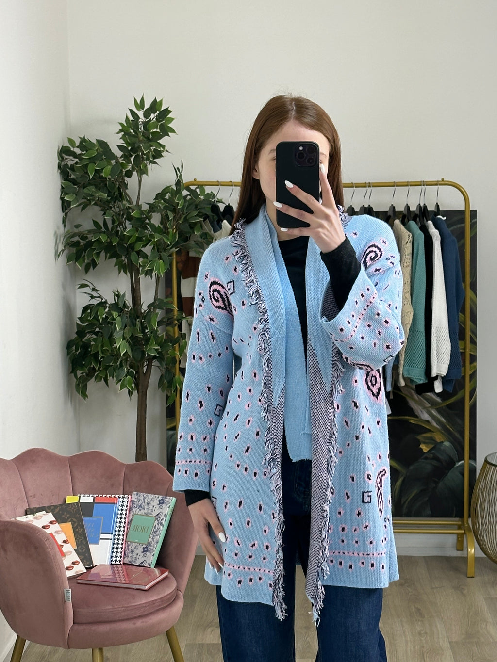 Cardigan Jacquard Etnico