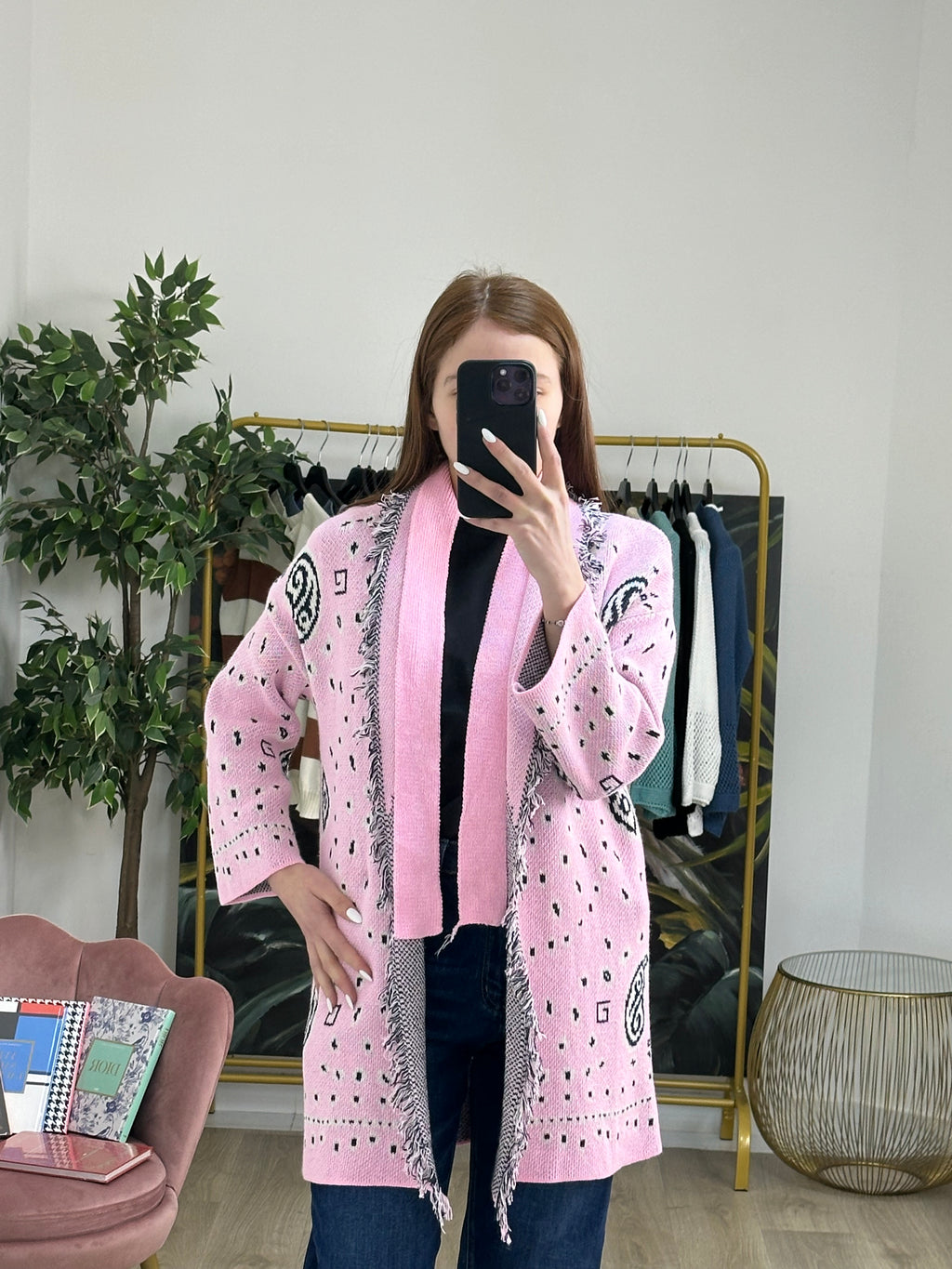 Cardigan Jacquard Etnico