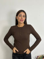 Maglia Lumina con Bottoni Felpata