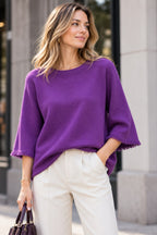 Maglia con Frange alle Maniche
