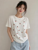 T-Shirt With Writes Ricamata