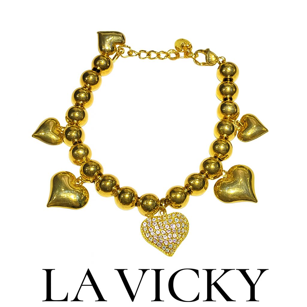 Braccialetto Big Heart Brillantinato