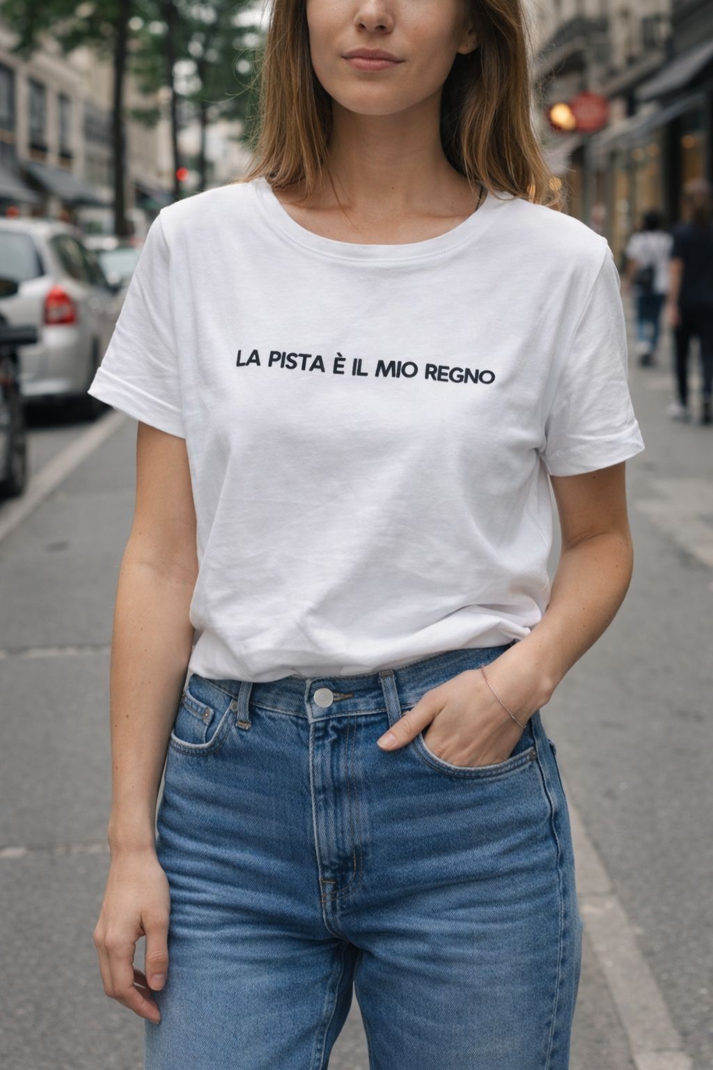 Maglietta Classic con le Scritte Ricamate