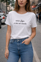Maglietta Classic con le Scritte Ricamati