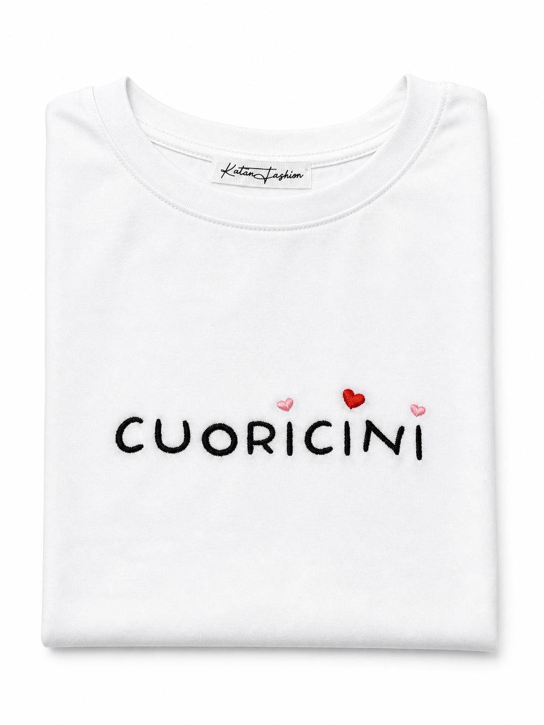 Maglietta Classic con le Scritte Ricamati