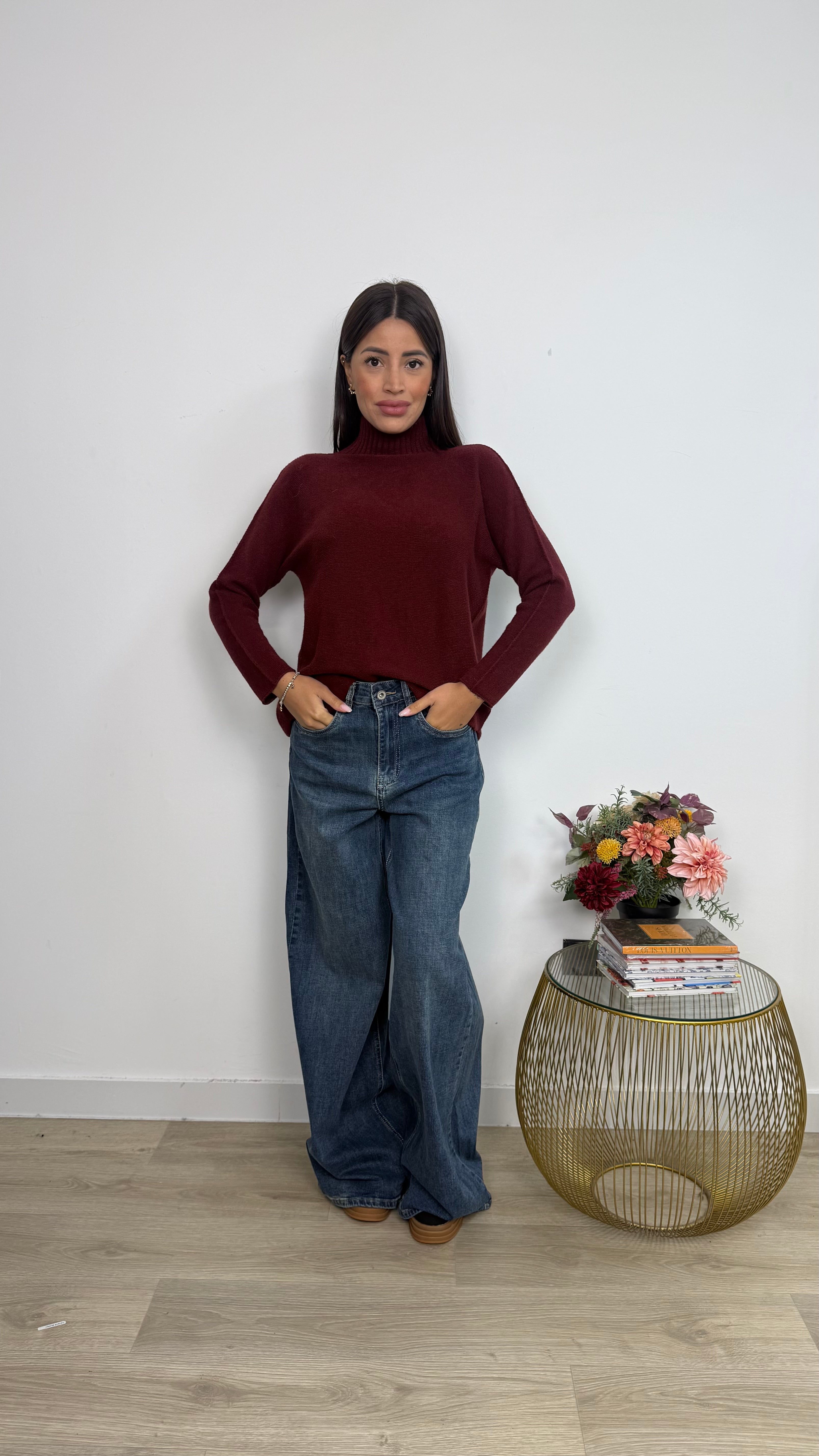 Maglione a Collo Mock