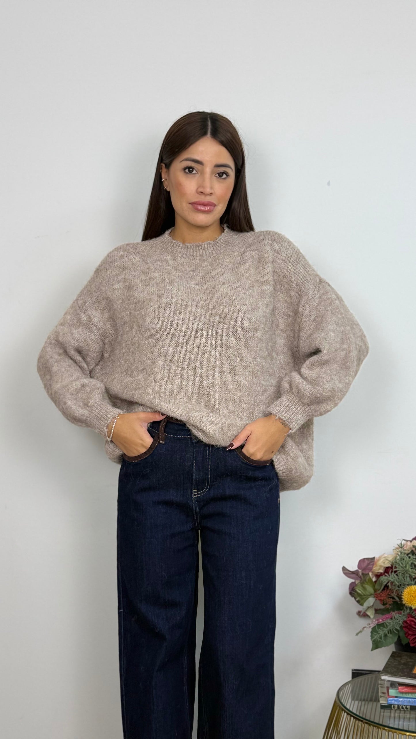 Maglione Girocollo Misto Lana