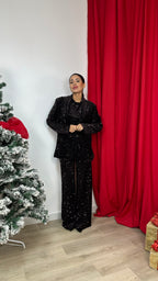 Pantalone a palazzo in paillettes