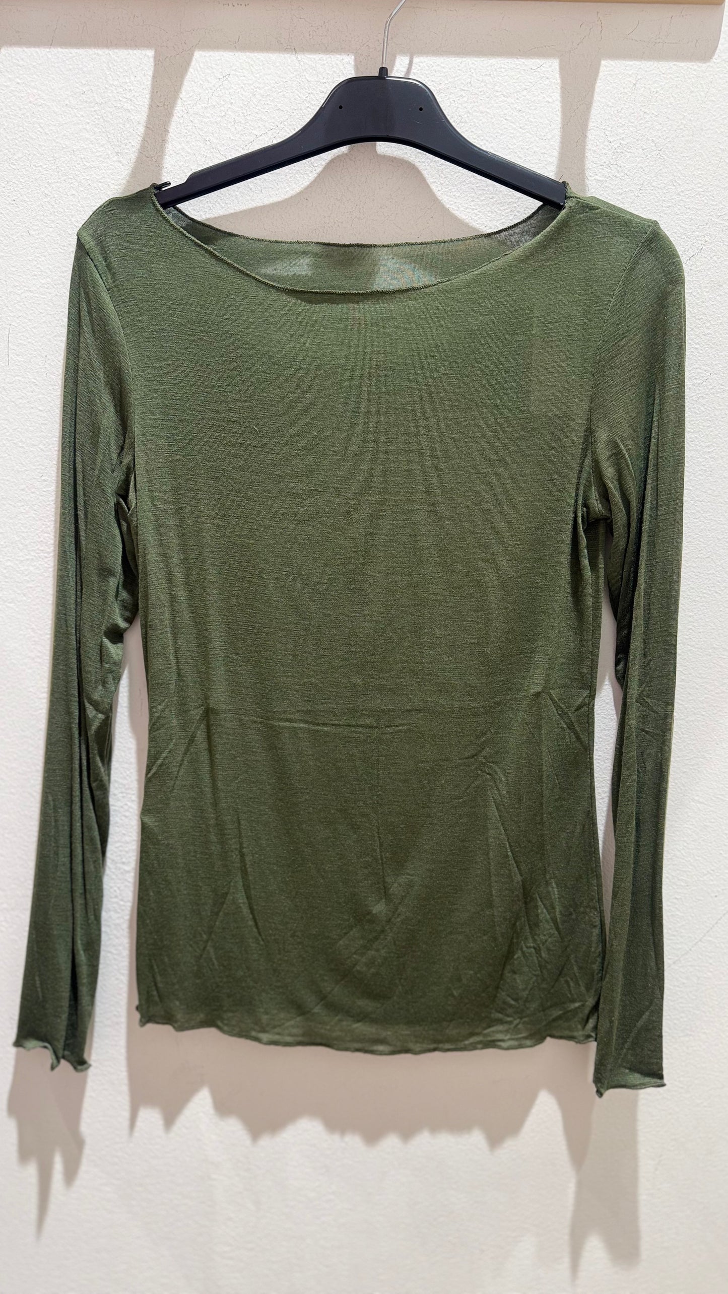 Maglietta girocollo con misto cashmere
