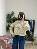 Maglioncino in Maglia Traforato in Cotone