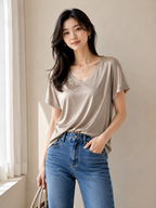 Maglia in Raso Scollo a V