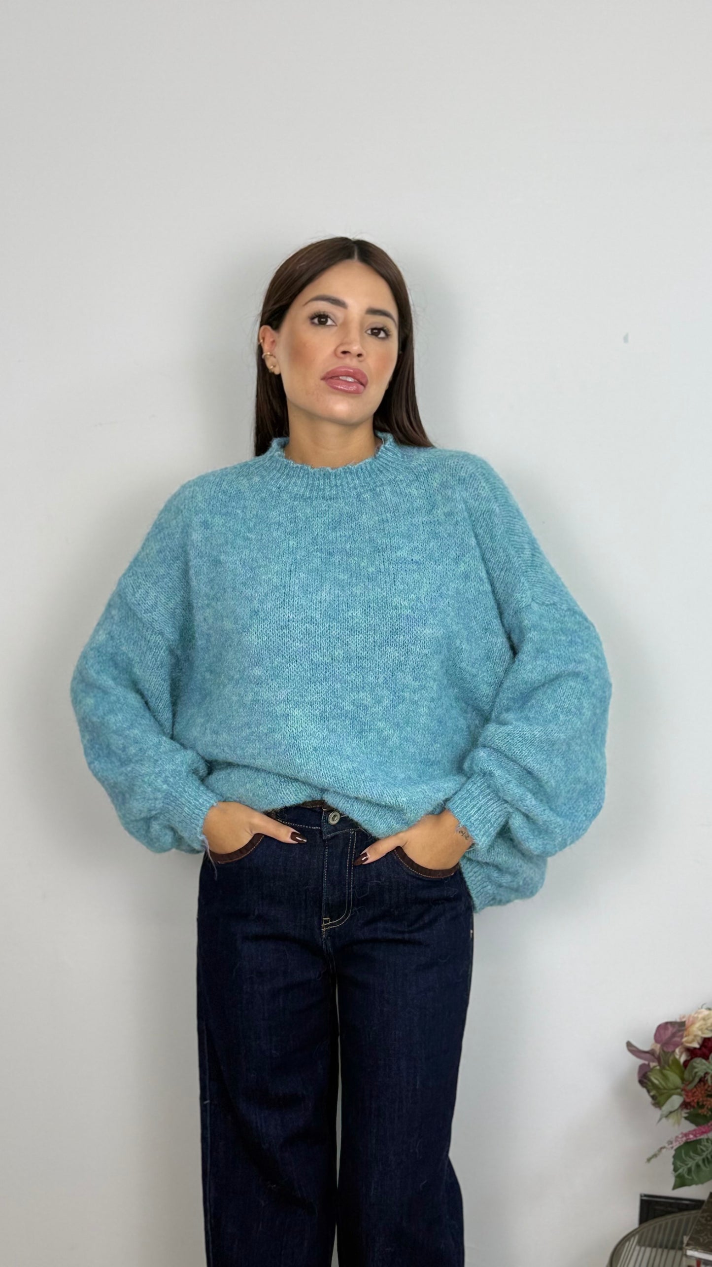 Maglione Girocollo Misto Lana