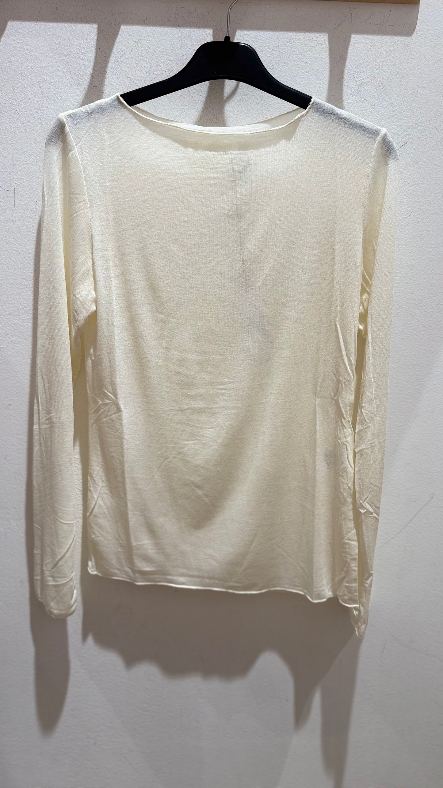 Maglietta girocollo con misto cashmere