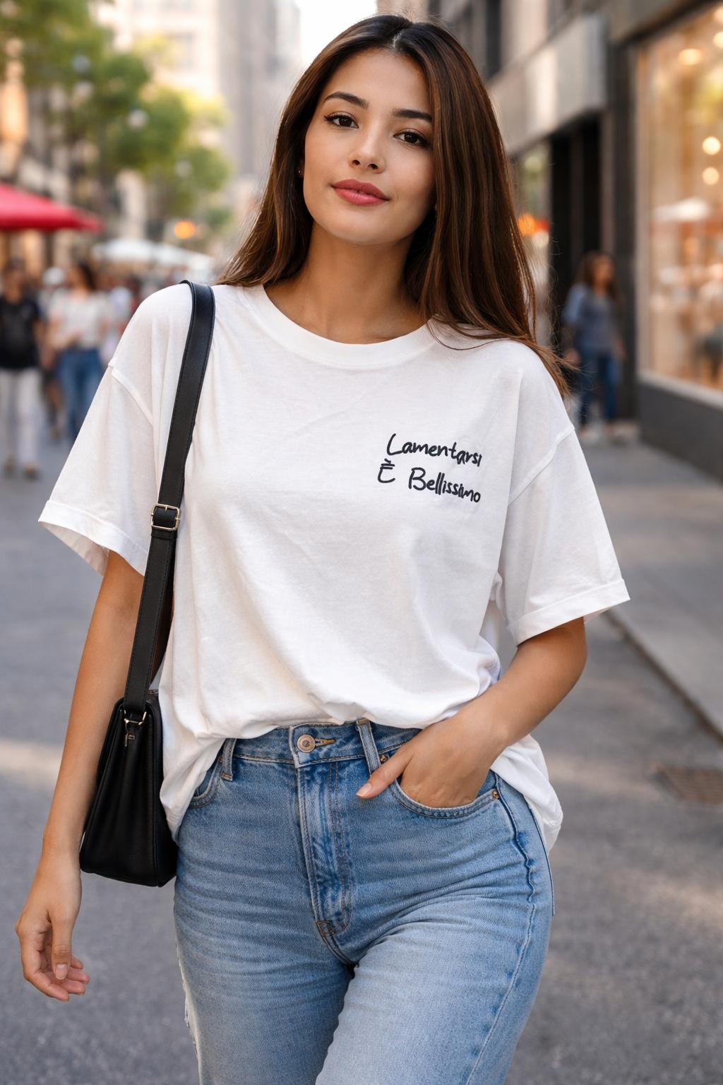 T-Shirt Over with Writes Ricamato 1.0