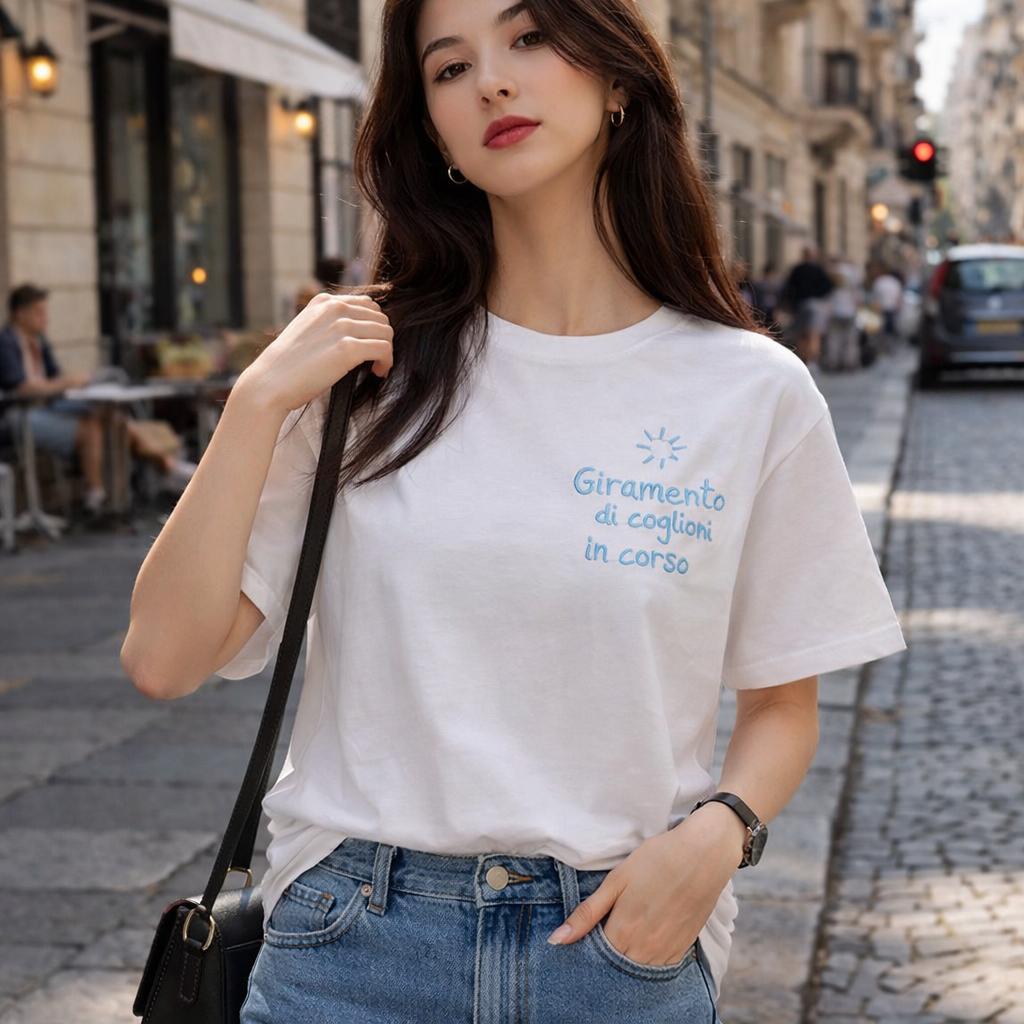 T-Shirt Over with Writes Ricamato 1.0