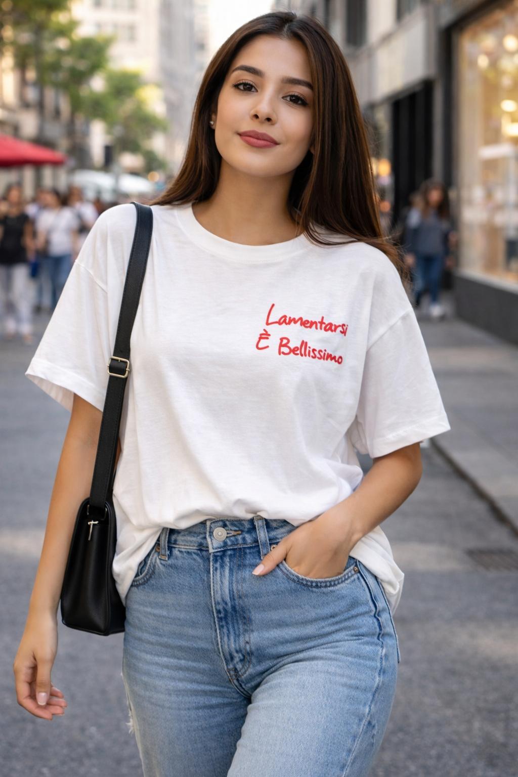 T-Shirt Over with Writes Ricamato 1.0