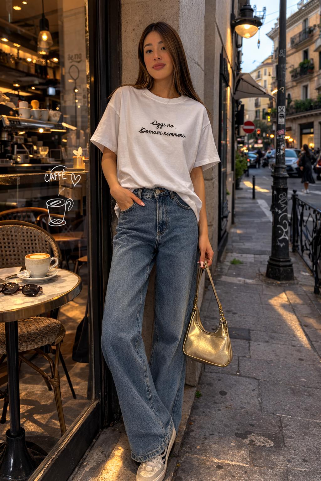 T-Shirt Over with Writes Ricamato 1.0