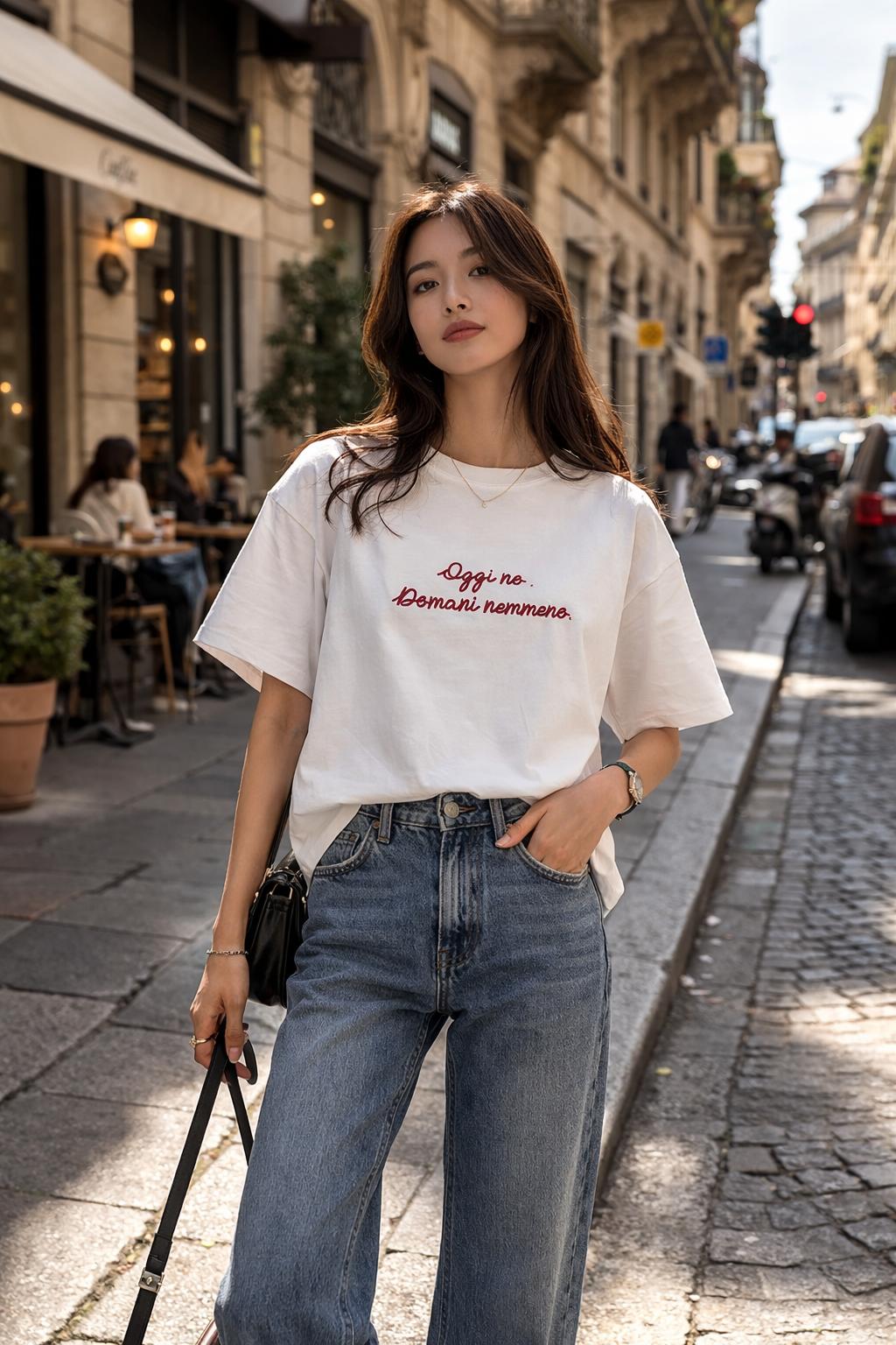 T-Shirt Over with Writes Ricamato 1.0